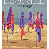 Affiche deauville les parasols 1