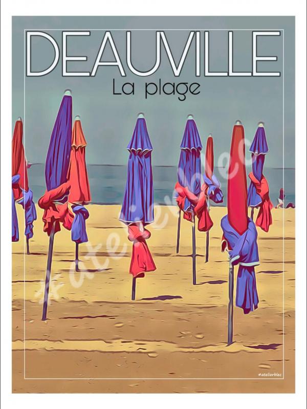 Affiche deauville les parasols 1