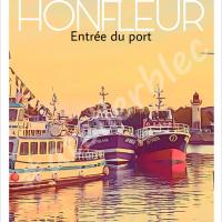 Affiche honfleur9 entree du port