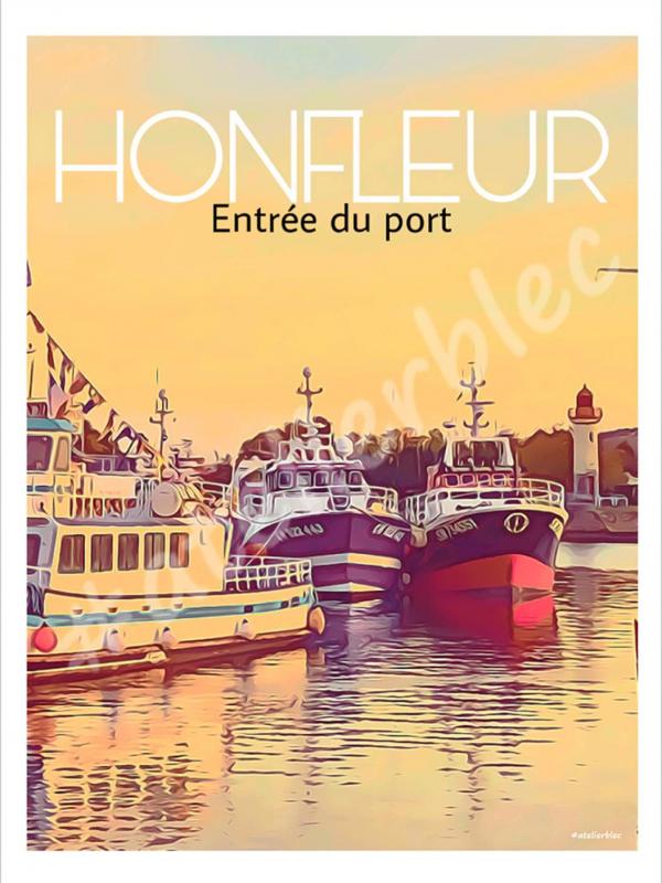 Affiche honfleur9 entree du port